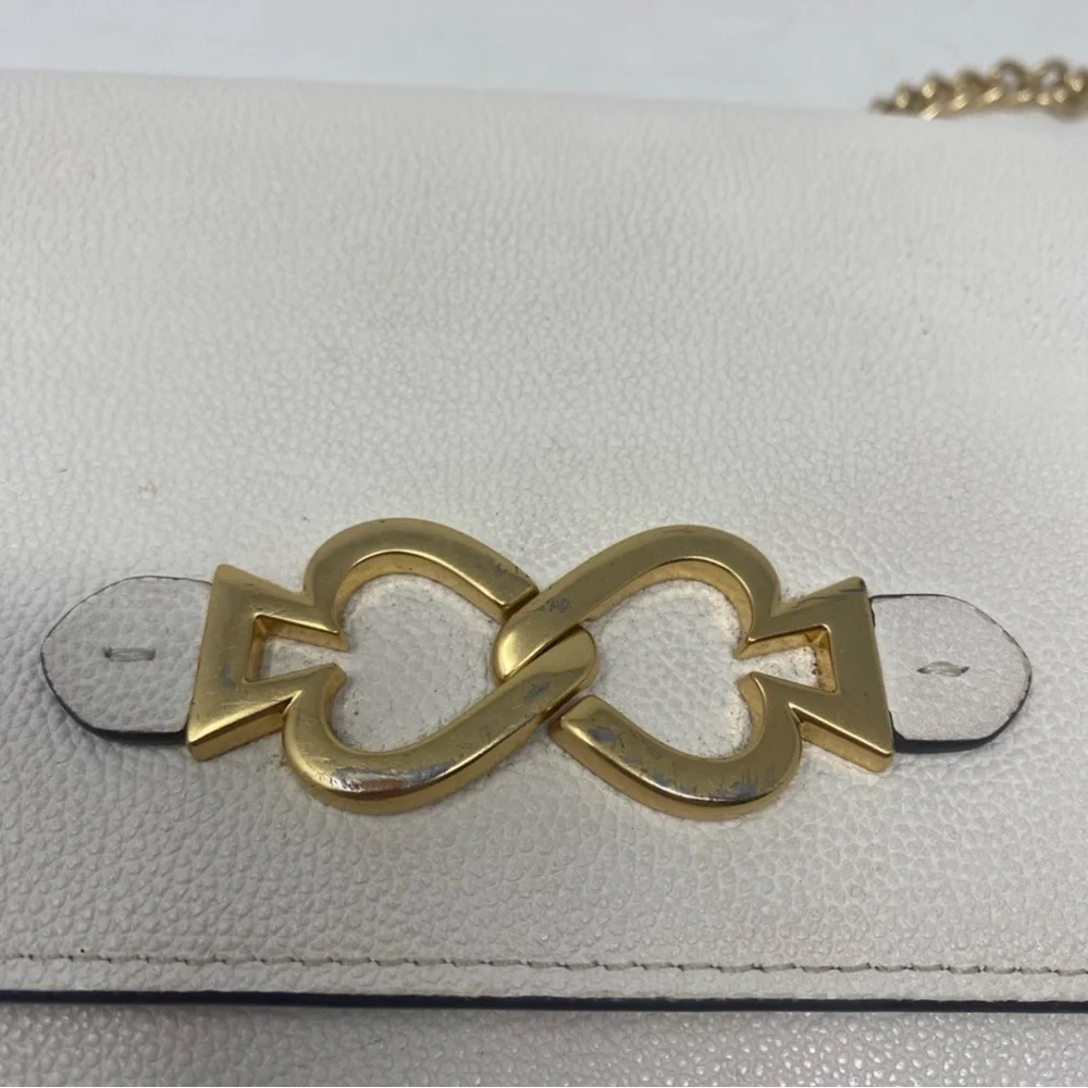 Kate Spade Toujours Chain Clutch Cross Body Bag White Excellent Used Condition